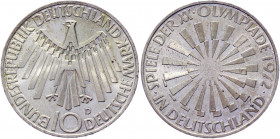 Germany - FRG 10 Mark 1972 D
KM# 130; Silver; Munich Olympics; UNC