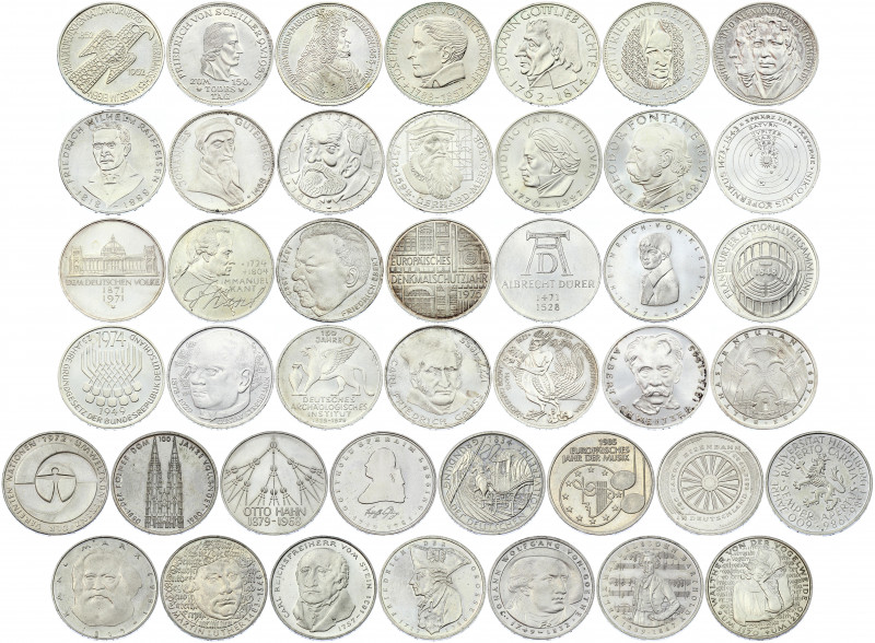 Germany - FRG Lot of 43 Coins 5 Mark 1952 - 1986 BRD Deutsche Mark Commemorative...