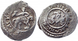 Russia Moscow Vasiliy I Denga 1423 - 1425 R-7
ГП - 1700 А ; R-7; Silver 0.71 g.; Specific Moscow principality Vasily Dmitrievich. A very rare Rider w...