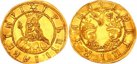 Russia Ugorskiy Zolotoy 1682 - 1696 Antic Copy
Gold, 6.73 g.; Petr I and Ivan V with Sophia as a regent. The original coin of this type was an award ...
