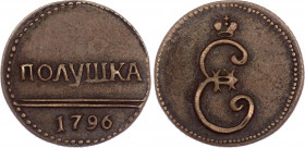 Russia Polushka 1796 Collectors Copy
Bit# 965 R3; Copper; XF