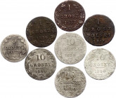 Russia - Poland Lot of 8 Coins 1817 - 1840
With Silver; Various Dates & Denominations