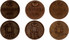 Russia 3 x Denezhka 1851 - 1852 EM
Copper; VF