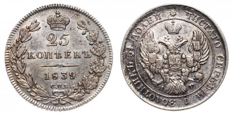 Russia 25 Kopeks 1839 СПБ НГ
Bit# 282; Silver 5.39g