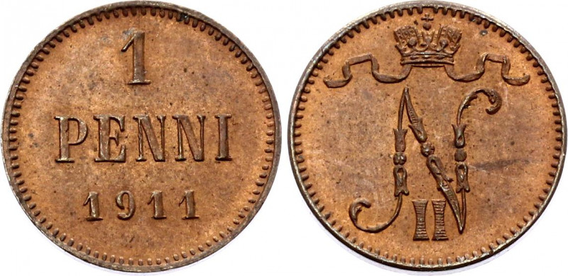 Russia - Finland 1 Penni 1911
Bit# 471; Copper; UNC