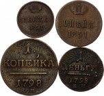 Russia Lot of 4 Coins 1798 -1858
Various Dates, Denomination