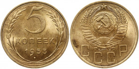 Russia - USSR 5 Kopeks 1953
Y# 115; Fedorin# 95; Al-Br; aUNC/UNC