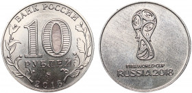 Russian Federation 10 Roubles 2016 MMД Mule Error
Y# New; Nickel Plated Steel 10,20g 27mm; Struck on Blanks of 25 Roubles Coin 2018; Reverse from 10 ...