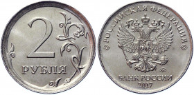 Russian Federation 5 Roubles / 2 Roubles 2017 ММД Error
Nickel Plated Steel 6.05 g.; Obv: 5 Roubles / Rev: 2 Roubles; UNC