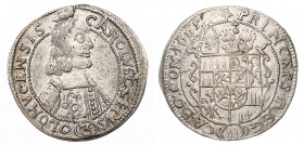 Austrian States Olmutz 3 Kreuzer 1665
Karl II; KM# 227.2; Silver 1.75g; Mint Ghent; Very Rare in this Condition; aUNC