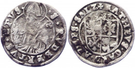 Austrian States Salzburg 1/2 Batzen 1533
Zöttl# 282; Silver 1.38 g.; Matthäus Lang von Wellenburg; VF