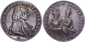 Austrian States Salzburg 1 Taler 1759 MK
KM# 395.1; Dav. 1253; Zöttl 2986; Silver 22.06 g.; Sigismund von Schrattenbach; VF