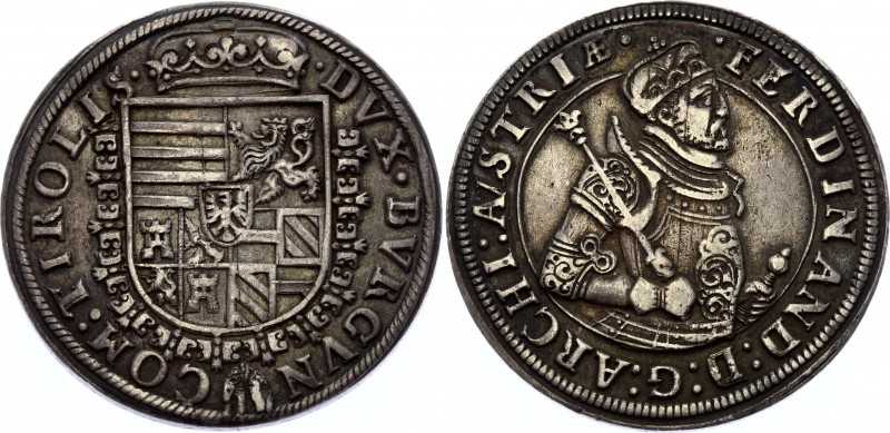 Austrian States Tyrol 1 Taler 1560 (ND) Hall
Dav. 8094; Silver; Obv: FERDINAND:...