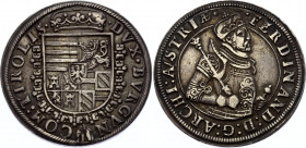 Austrian States Tyrol 1 Taler 1560 (ND) Hall
Dav. 8094; Silver; Obv: FERDINAND: D: G: ARCHI: AVSTRIÆ Rev: DVX. BVRGVND - CO: TIROLIS; Ferdinand II
