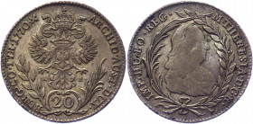 Austria 20 Kreuzer 1770 AS
KM# 1856, Her# 890-903; Silver; 28mm; VF-XF.