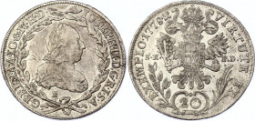 Austria 20 Kreuzer 1778 B SK-PD
KM# 2067.1; Silver; Joseph II; XF-