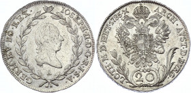 Austria 20 Kreuzer 1785 A
KM# 2069; Silver; Joseph II; XF