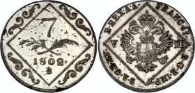 Austria 7 Kreuzer 1802 B
KM# 2129; Silver; Franz II; XF