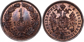 Austria 1 Kreuzer 1891
KM# 2187; Copper; Mint Luster; UNC