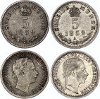 Austria 2 x 5 Kreuzer 1858 - 1859 A
KM# 2197; Silver; Franz Joseph I