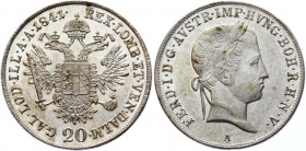 Austria 20 Kreuzer 1841 A
KM# 2208; Silver 6,67g.; Ferdinand I ; Mint Luster; AUNC