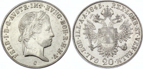 Austria 20 Kreuzer 1845 C
KM# 2208; Silver; Ferdinand I; XF+