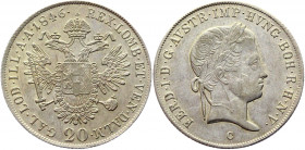 Austria 20 Kreuzer 1846 C
KM# 2208; Silver 6,67g.; Ferdinand I ; AUNC