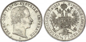 Austria 1/4 Florin 1858 A
KM# 2213; Silver; Franz Joseph I; UNC