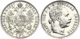 Austria 1 Florin 1887
KM# 2222; Silver; Franz Joseph I; AUNC