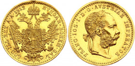 Austria 1 Ducat 1912
KM# 2267; Gold (.986) 3.49 g., 20 mm.; Franz Joseph I; UNC