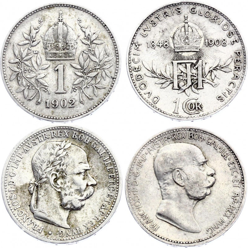 Austria 2 x 1 Corona 1902 - 1908
Silver; Franz Joseph I