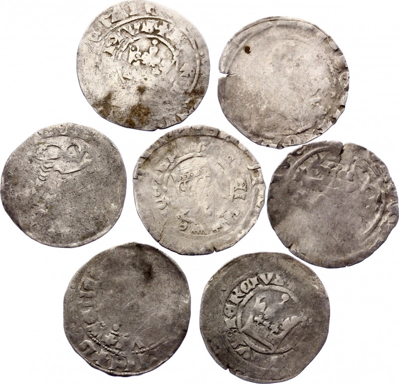 Bohemia 7 x Prague Groschen 13th-14th Century
Silver; Various Rulers