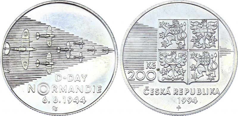 Czech Republic 200 Korun 1994
KM# 12; Silver 12.93 g.; 50th Anniversary - Norma...