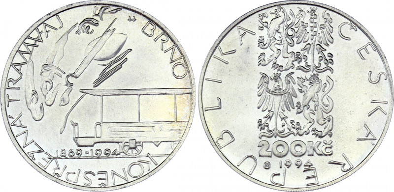 Czech Republic 200 Korun 1994
KM# 13; Silver 12.91 g.; 125th Anniversary of Brn...