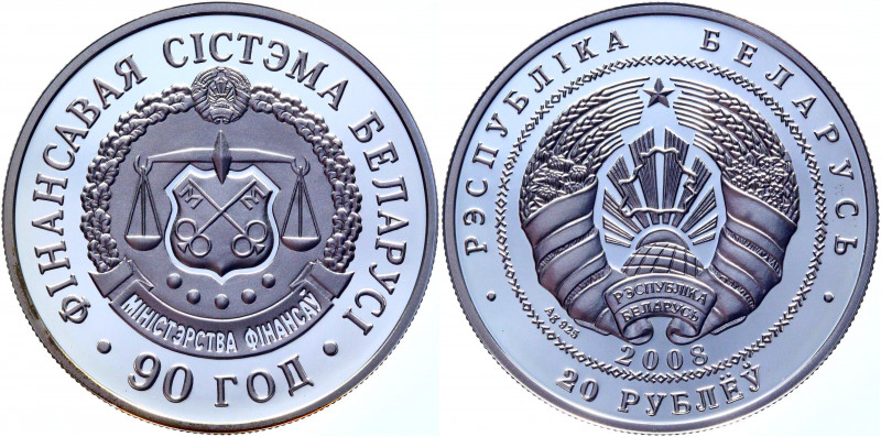 Belarus 20 Roubles 2008
KM# 181; Silver; 33.63g; 38.61mm; Proof; Belarusian Fin...