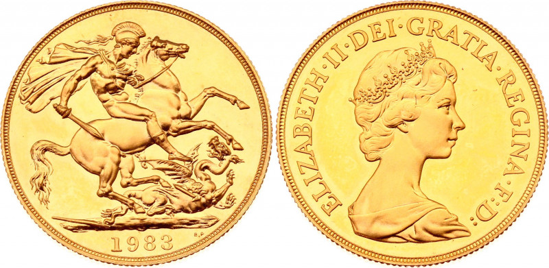 Great Britain 2 Pounds 1983
KM# 923; Gold (.9167), 15.98g. Mintage 12 500. Proo...