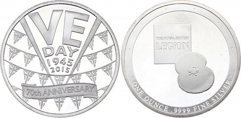 Great Britain Medal "VE Day 70th Anniversary" 2015
Silver (0,999) 1 Oz 40mm; Pr...