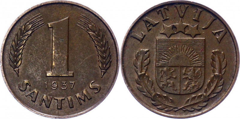 Latvia 1 Santims 1937
KM# 10; Bronze 1.83 g.; AUNC