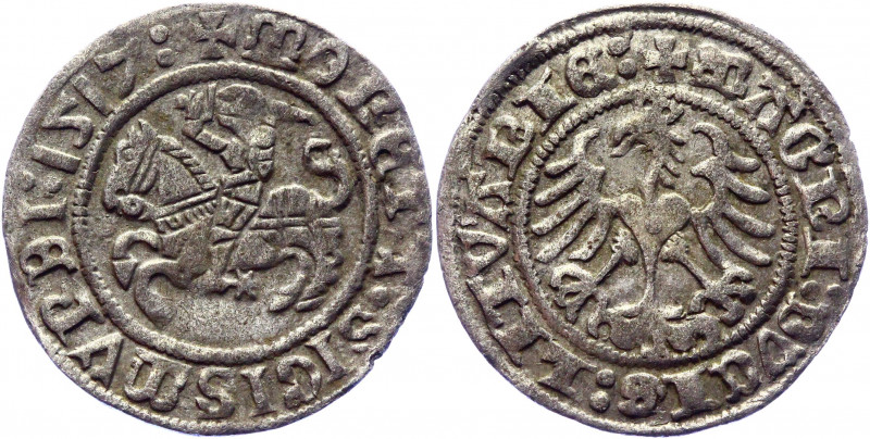 Lithuania 1/2 Groschen / Półgrosz 1517 R Sigismund I the Old
Kopicki# 3145 (R);...