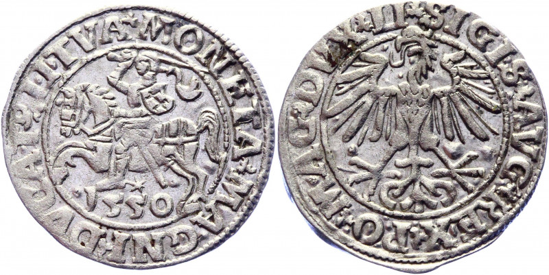 Lithuania 1/2 Groschen / Półgrosz 1550 Sigismund II August
Kopicki# 3242; Cesnu...