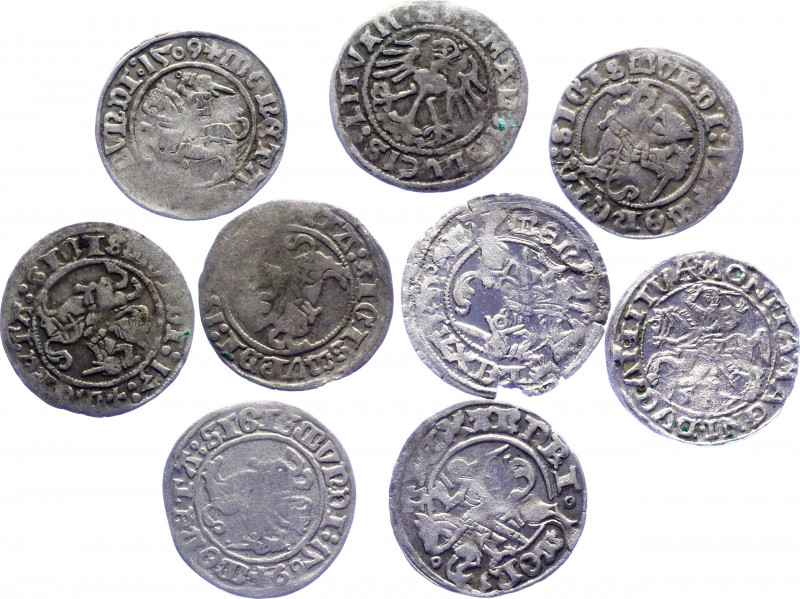 Lithuania 9 x 1/2 Grosz 1520 - 1599
Silver; F-VF