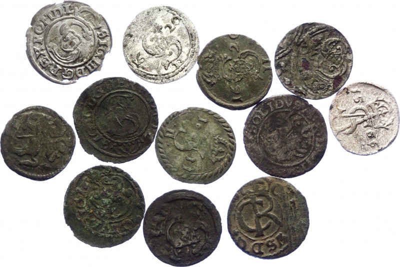 Lithuania Lot of 12 Coins 1566 - 1630
Various Dates & Denominations; Billon - S...