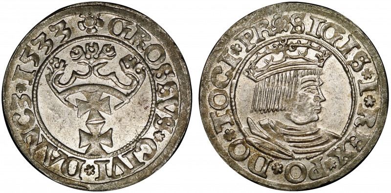 Poland Danzig Grosz 1533
Sigismund I; PN.13-Dut.161, CNG 57.III.a; Silver 1,95g...