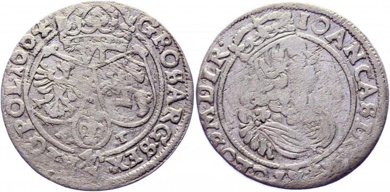 Poland 6 Groschen / Szóstak 1664 AT John II Casimir
KM# 91; Kopicki# 1672; Silv...