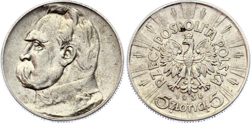 Poland 5 Zlotych 1936
Y# 28; Silver; Józef Piłsudski; XF