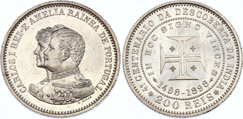 Portugal 200 Reis 1898
KM# 537; Silver; Carlos I; 400th Anniversary of the Disc...