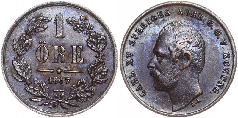 Sweden 1 Ore 1867
KM# 705; Bronze; AUNC