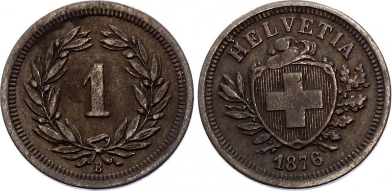 Switzerland 1 Rappen 1876 B
KM# 3.1; XF+