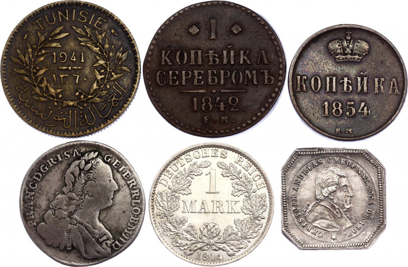 World Nice Lot of 6 Coins 1763 - 1941
With Silver; Various Countries, Dates & D...