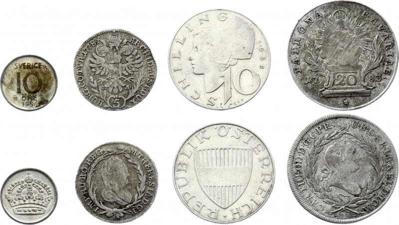 World Lot of 4 Silver Coins 1778 - 1958
Silver; Various Countries, Dates & Deno...